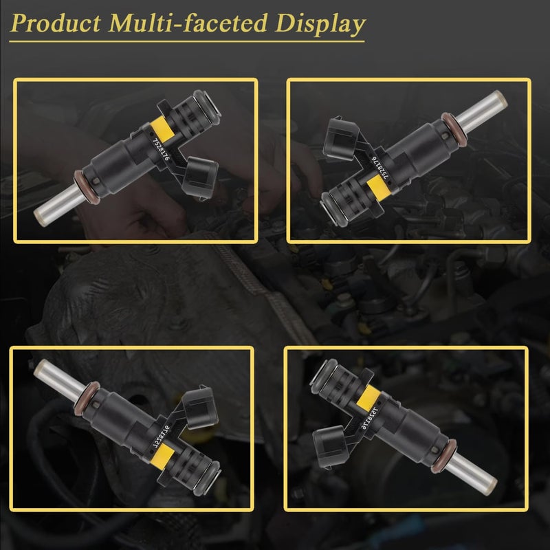 IXGKHC Set of 4PCS 6 Holes Genuine OEM Fuel Injectors 2007-2016 Replacement For Mini Cooper Base R56 Clubman R55 Cabrio R57 Coupe R58 Roadster R59 Paceman R61,Replace OE# 7528176 13537528176 1984J2 1984G - Image 4